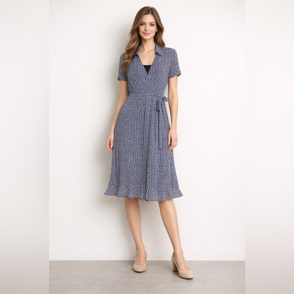 NWT Dress Barn Black & White Belted Dress Size 14W – Classic Chic Midi